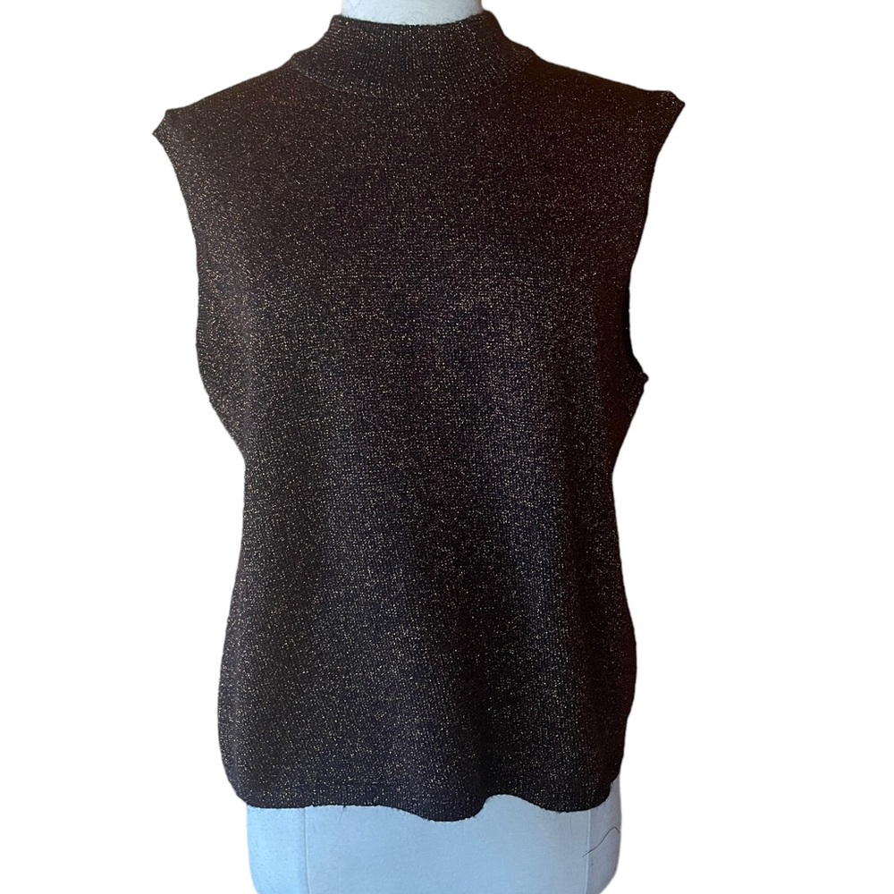 Vintage Justine Todd Copper Sparkly‎ Sleeveless Knit Top